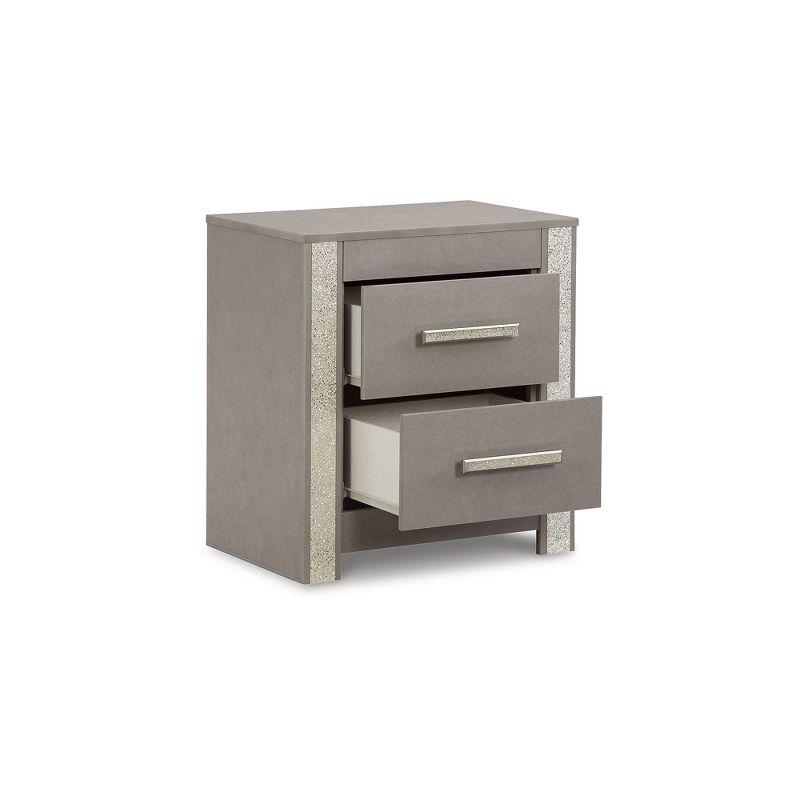 Signature Design by Ashley Contemporary Surancha 2 Drawer Nightstand, Gray