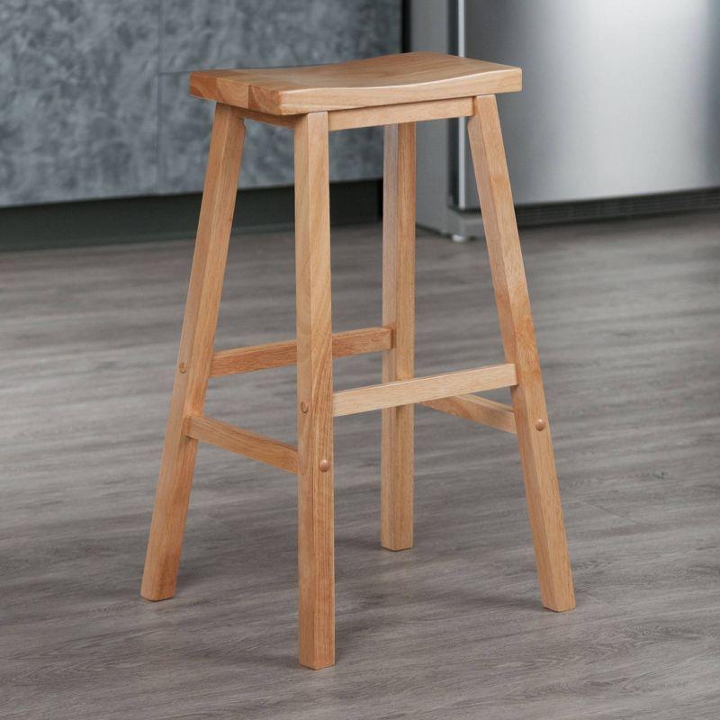 Natural Beech Wood 29" Saddle Seat Bar Stool