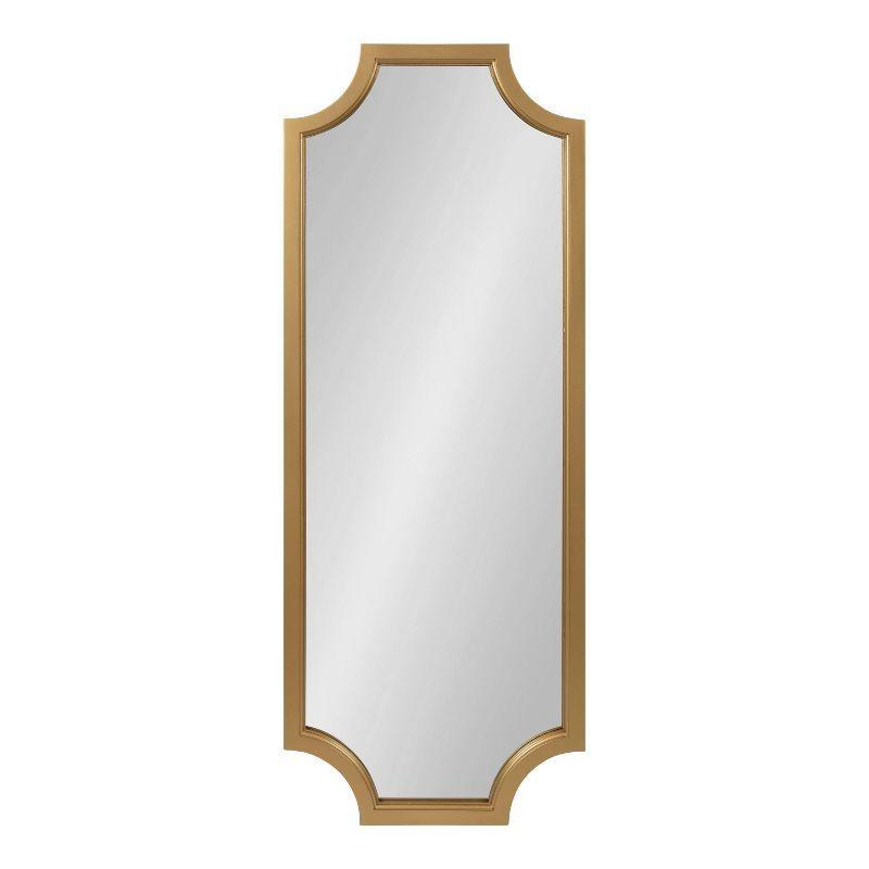 18" x 48" Hogan Scallop Wall Mirror Gold - Kate & Laurel All Things Decor: Modern MDF Frame, No Assembly Required