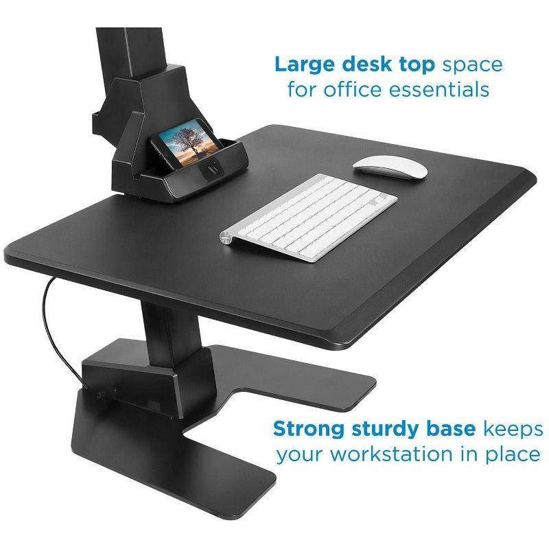 Mount-It Electric Standing Desk Converter, Tabletop Stand Desk w/ Monitor Mount, 28" Wide Platform