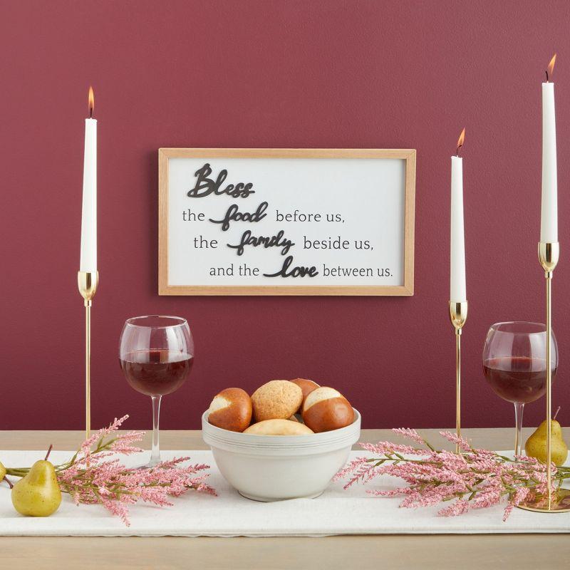 Farmlyn Creek Dining Room Wall Decor, Farmhouse Bless the Food Before Us Sign for Kitchen, 16 x 9 In