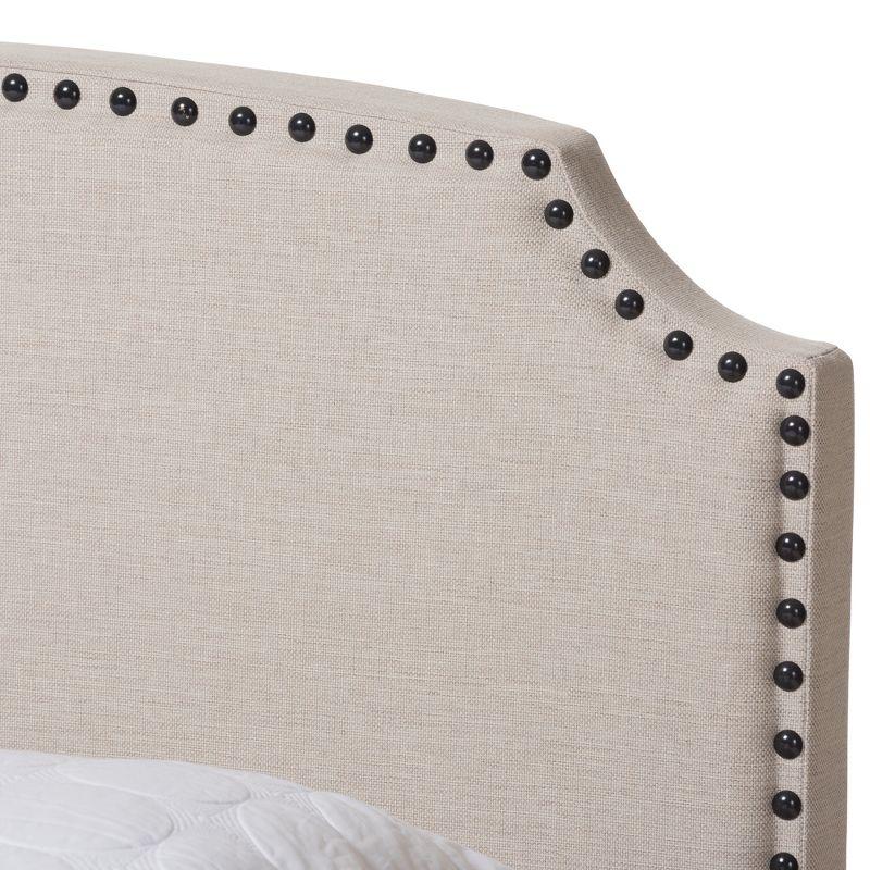 Odette Modern and Contemporary Fabric Upholstered Bed Light Beige - Baxton Studio