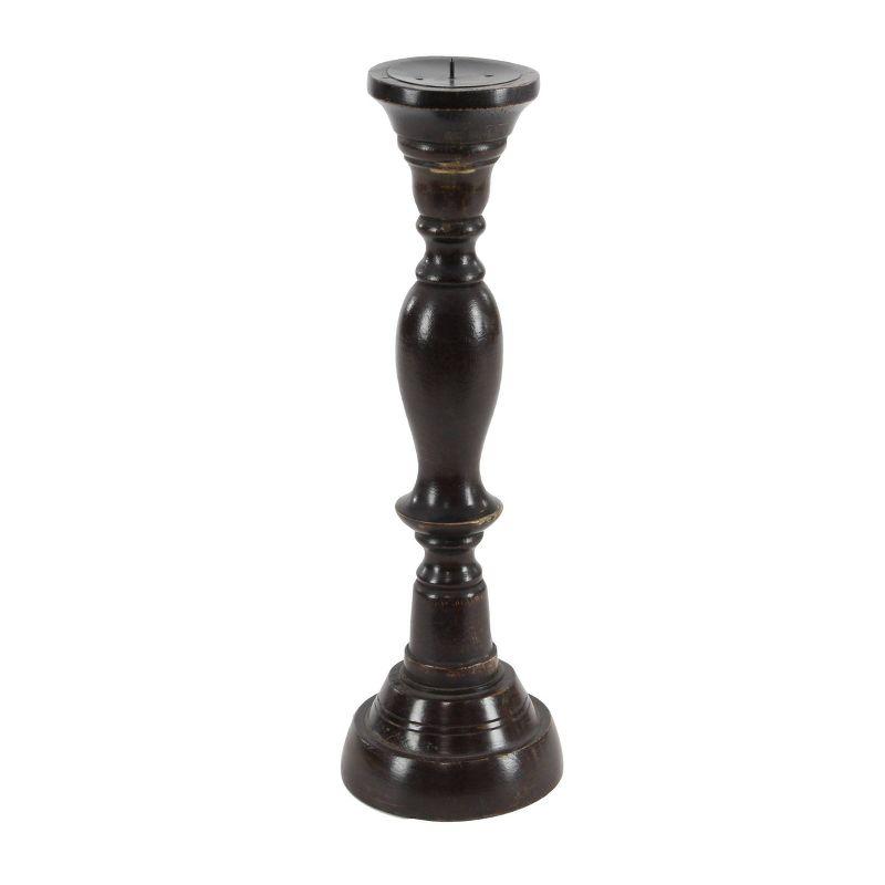 3 Piece Wood Tabletop Candlestick Set