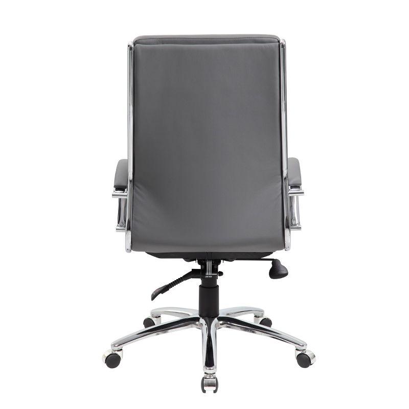 High-Back Executive Swivel Chair with Chrome Base in Gray