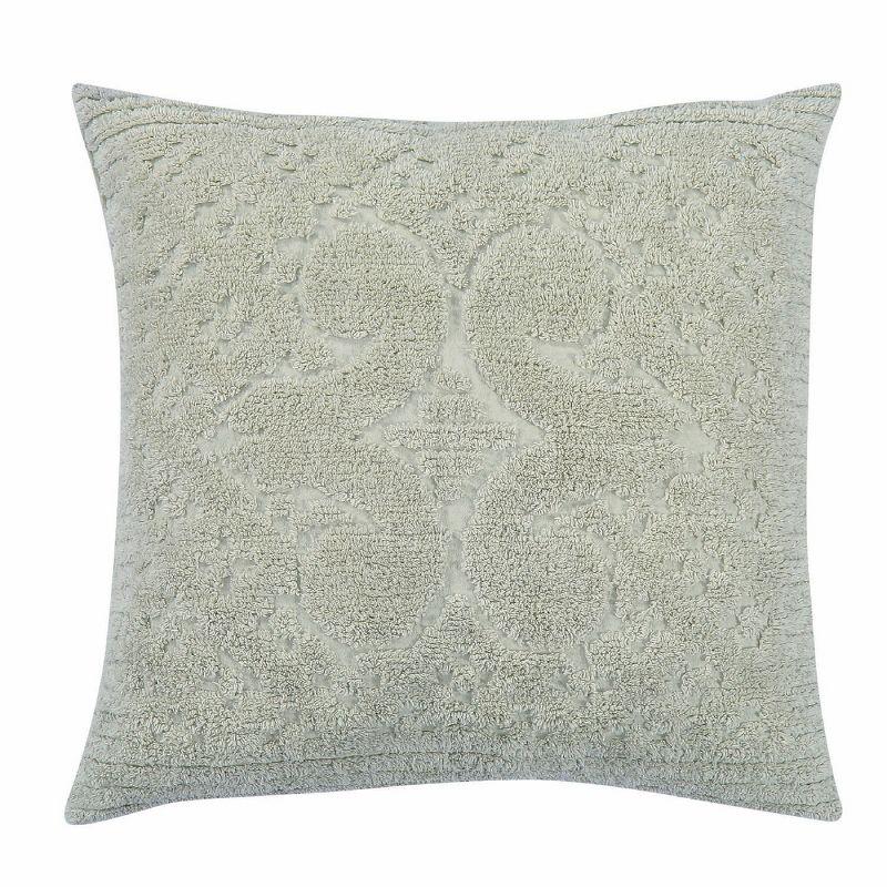 Ashton Sage Cotton Tufted Euro Sham with Medallion Design