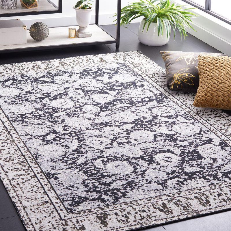 Reversible Grey/Sage Hand-Knotted Cotton Blend 4' x 6' Area Rug