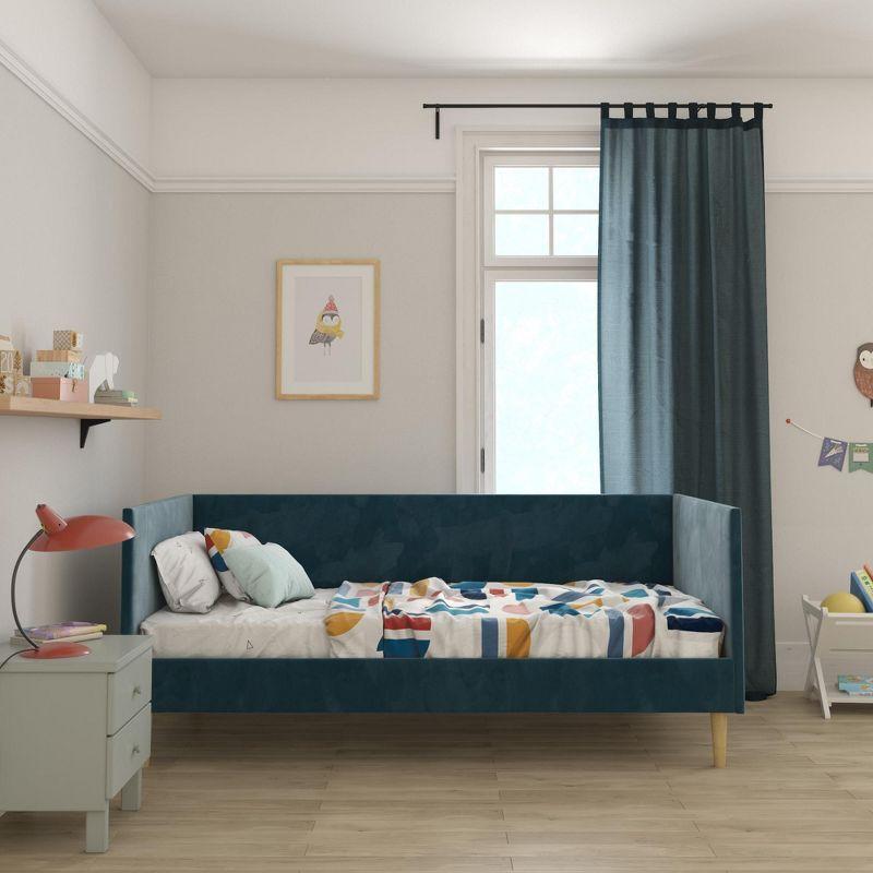 DHP Franklin Mid Century Upholstered Daybed, Twin Size, Blue Velvet