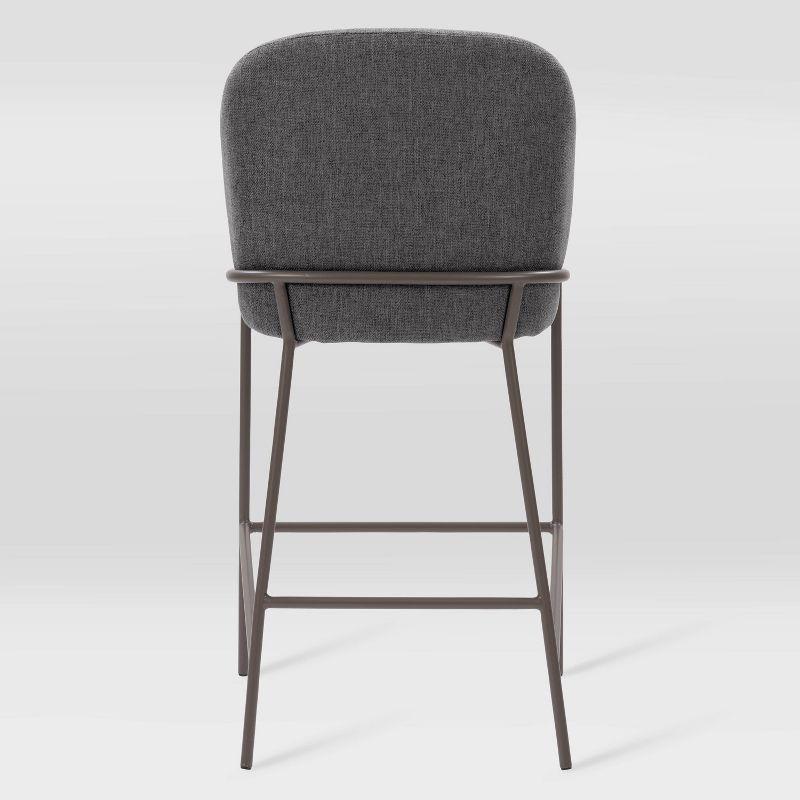 Blakeley Counter Height Barstool Dark Gray - CorLiving: Contemporary 26" High Back, Iron Legs