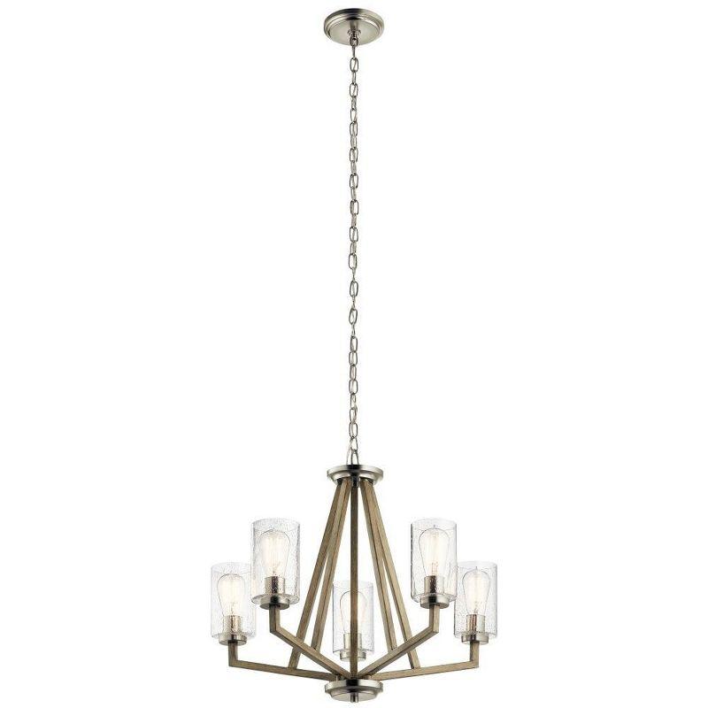 Distressed Gray Nickel Rustic 5-Light Chandelier