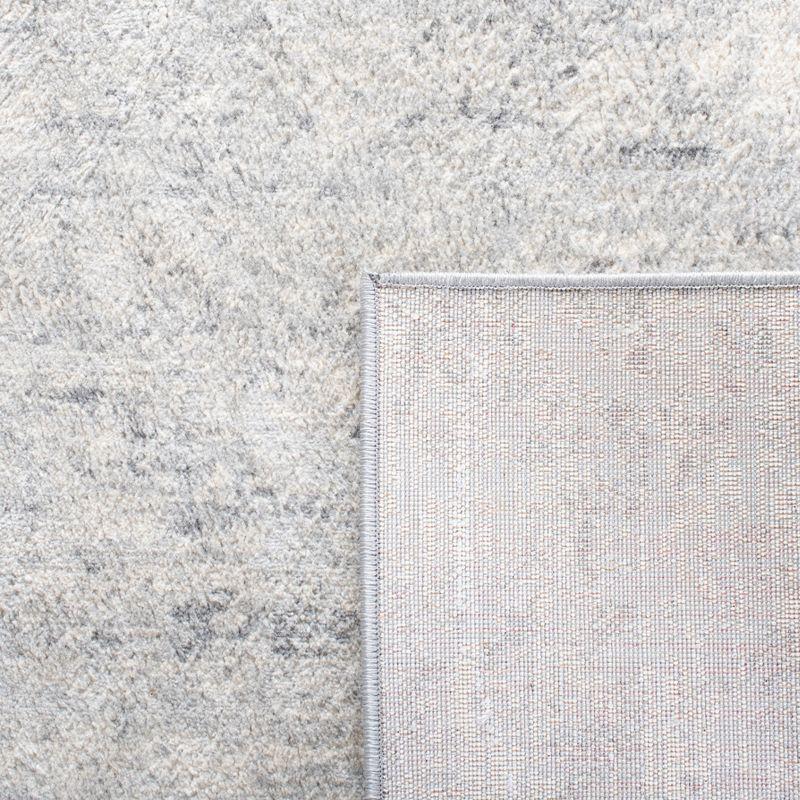 Elegant Gray Synthetic 9' x 12' Hand-Knotted Area Rug