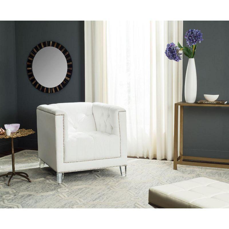 Hollywood Glam Tufted Acrylic Club Chair/White  - White/Clear - Safavieh