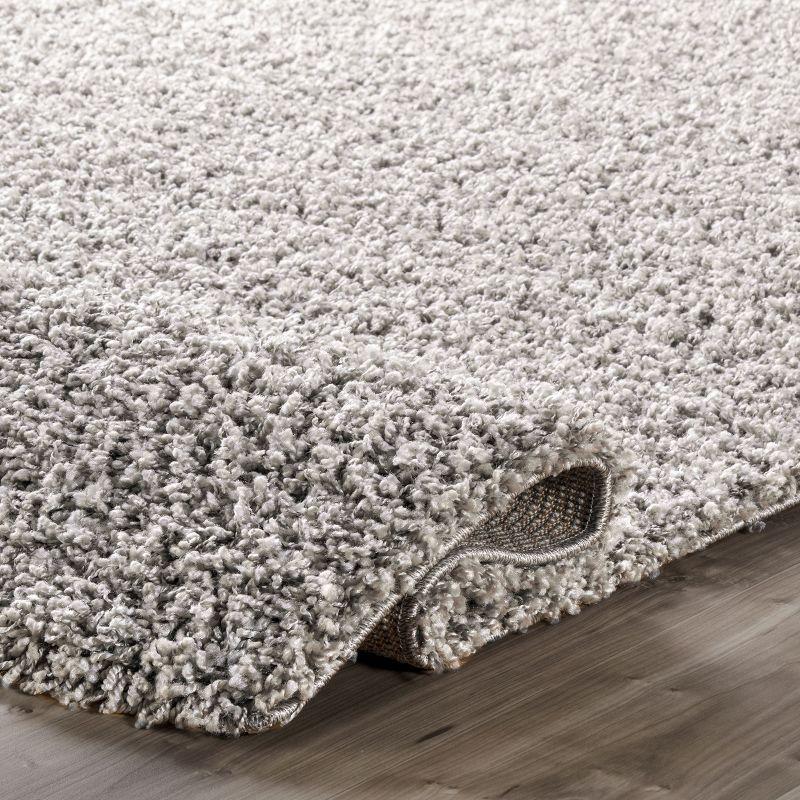 Silver Rectangular Shag Area Rug 12x18 Feet