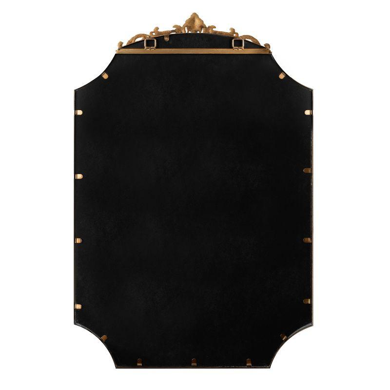 Kate & Laurel All Things Decor 24"x36" Arendahl Traditional Scallop Mirror Gold: Baroque-Inspired, No Assembly Required, Wall Mount