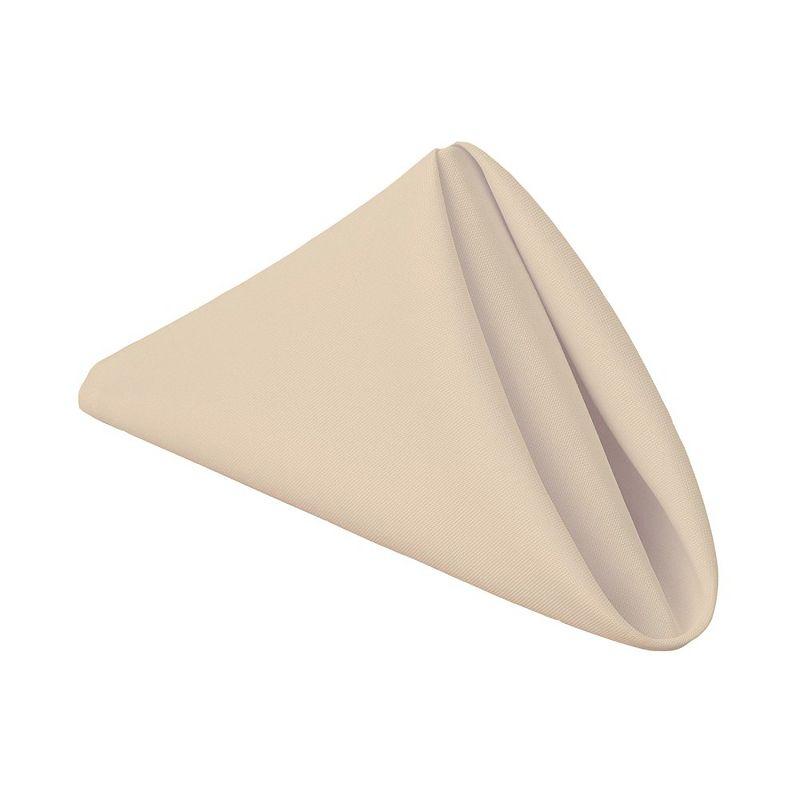 Beige 17x17 Inch Heavy Duty Polyester Cloth Napkins - Set of 12