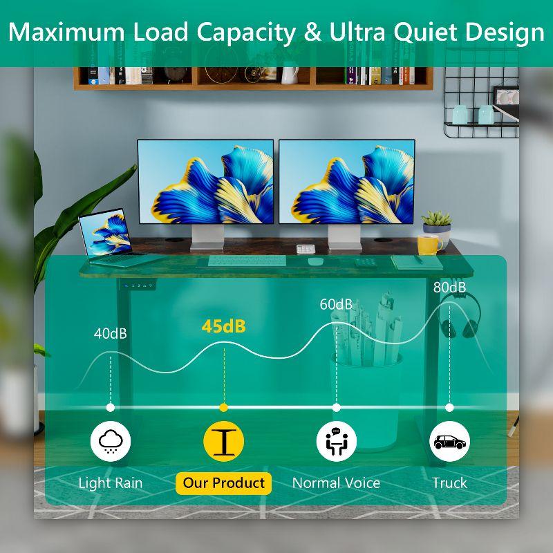 FDW 40/48/55 Adjustable Height Standing Desk Computer Desk with Large Space Office Desk with Electric Lifting and 2 Memory Function