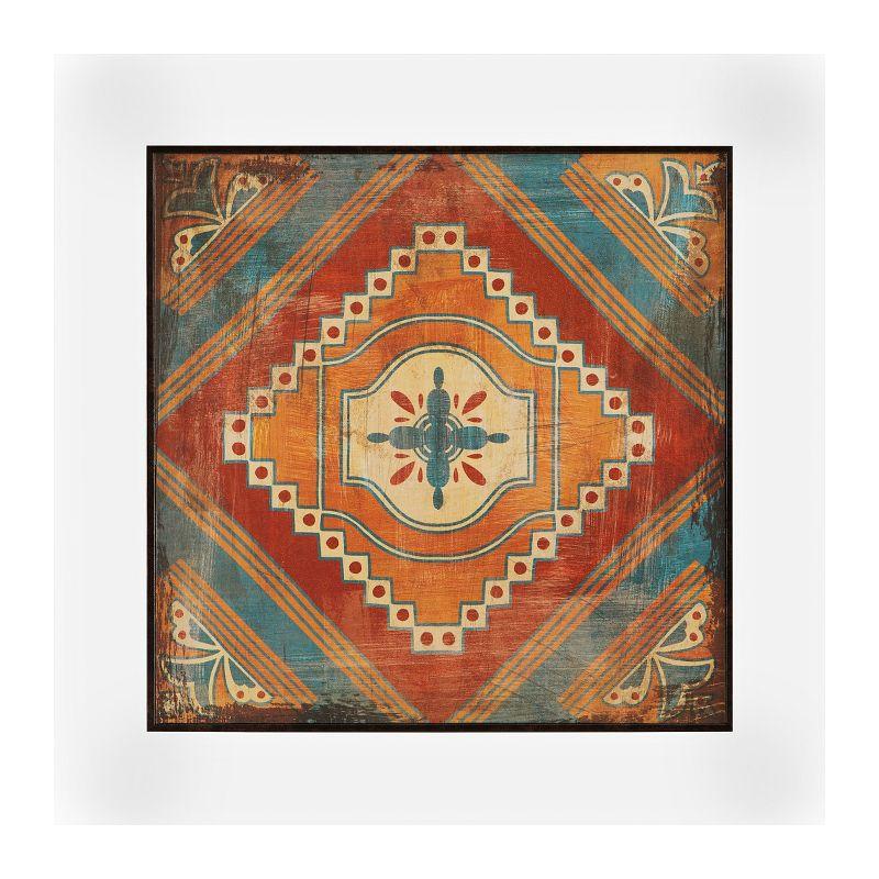 Moroccan Tile Red and Blue 4-Piece Abstract Canvas Set