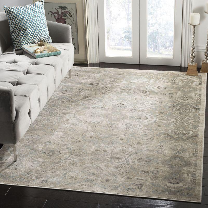 Persian Garden PEG614 Machine Made Indoor Area Rug - Cream/Silver - 6'7"x9'6" - Safavieh