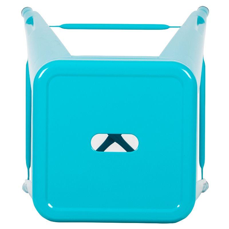 Emma and Oliver 4 Pack 30" High Metal Indoor Bar Stool - Stackable Stool, Teal