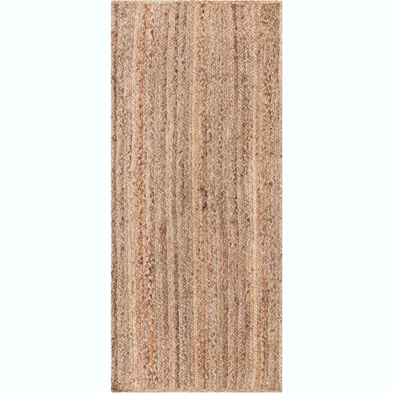 Unique Loom 2'6"x6' Braided Jute Dhaka Natural Indoor Area Rug