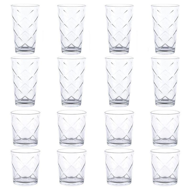 Gibson Home 16 Piece Lattice Glassware Drinkware Set