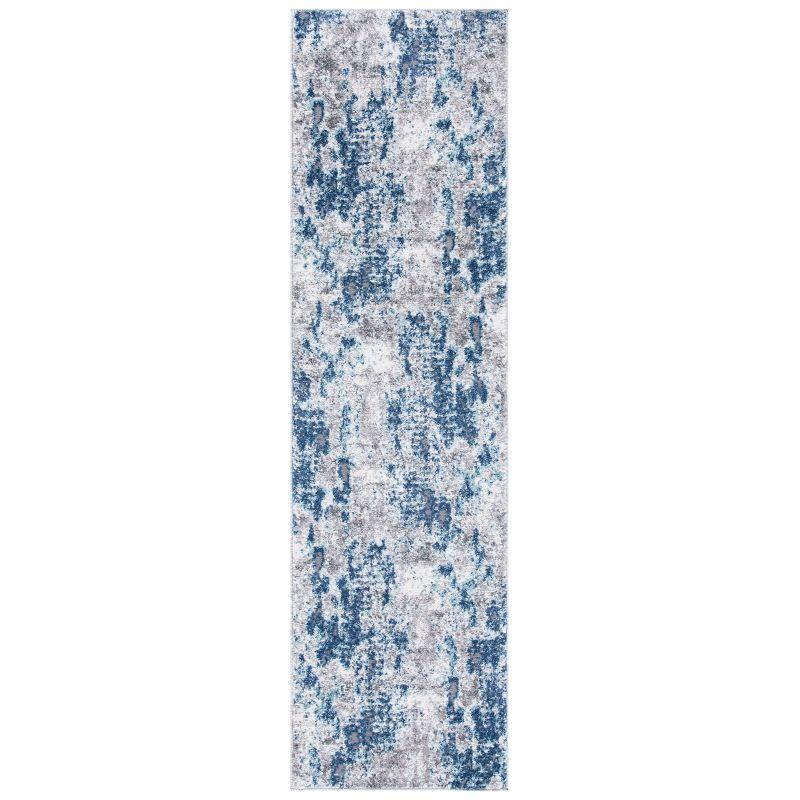 Aston ASN704 Power Loomed Indoor Runner Rug - Navy/Grey - 2'x7' - Safavieh