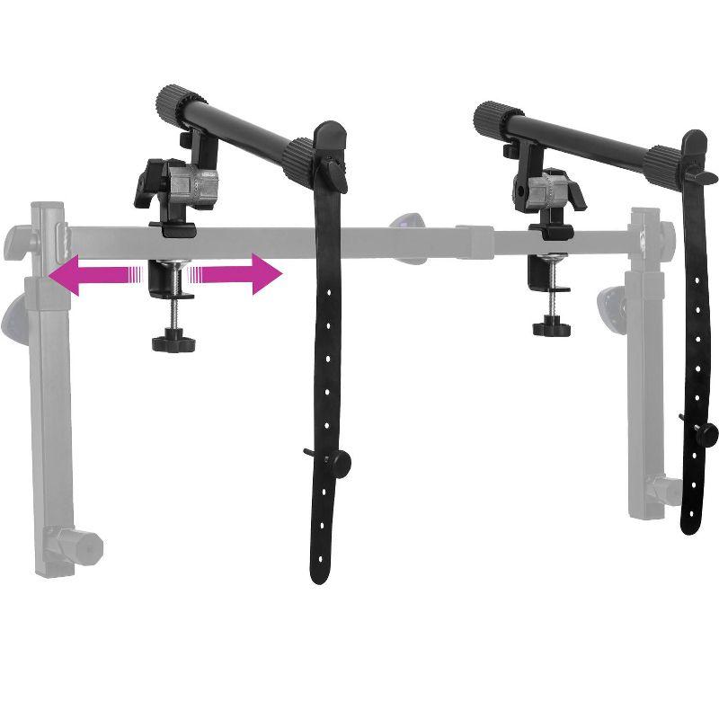 Liquid Stands 2nd Tier Keyboard Stand Attachment with Straps - Arms Only - Double Stand Extender for Square Tube Z Style Stands