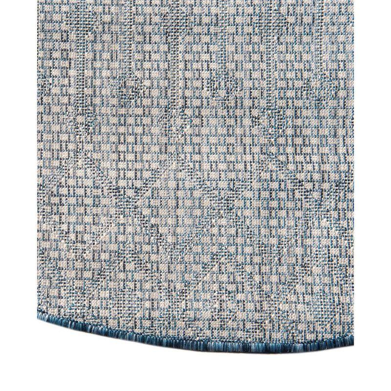 Unique Loom 5' 0 x 8' 0 Oval Indoor/Outdoor Trellis Blue Area Rug