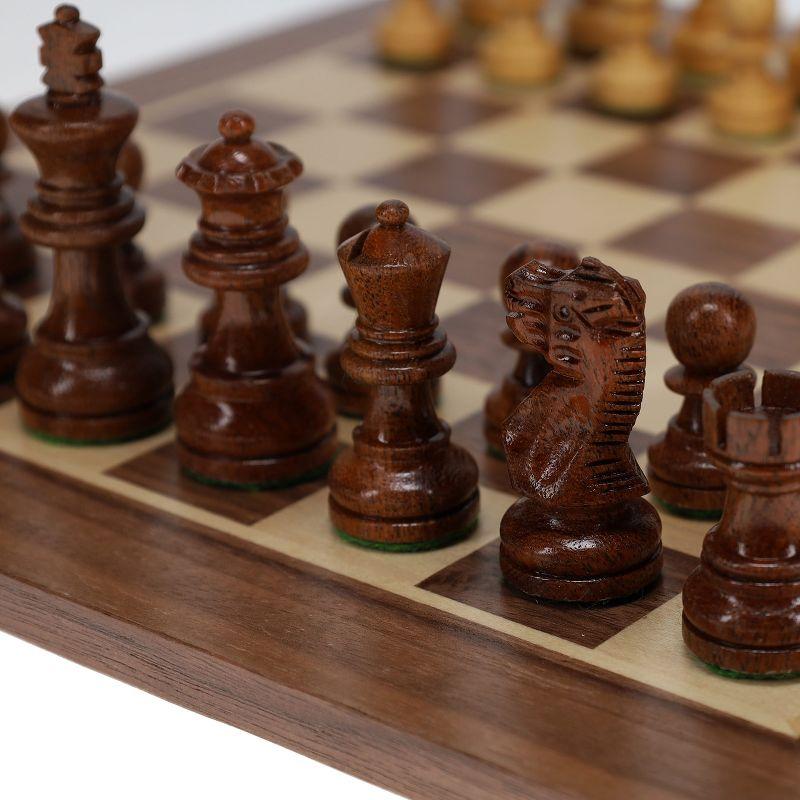 WE Games Weighted Wooden Staunton Chess Set, 11.5 in. Board,  2.5 in. King