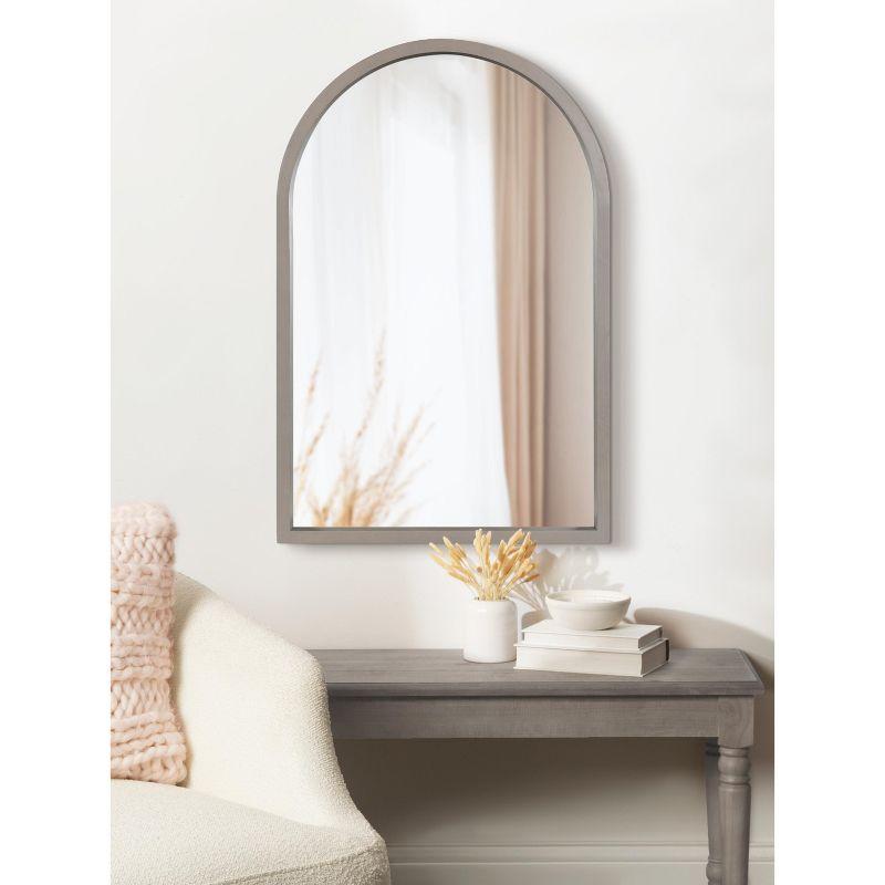 Gray Arched Wood Frame Vanity Mirror, 20 x 30