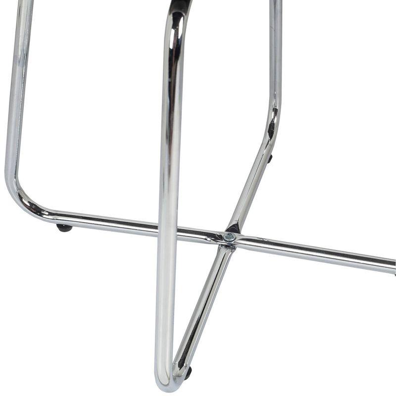 18.25" Catalina Scallop Back Metal Vanity Stool, Chrome Legs - Hillsdale Furniture