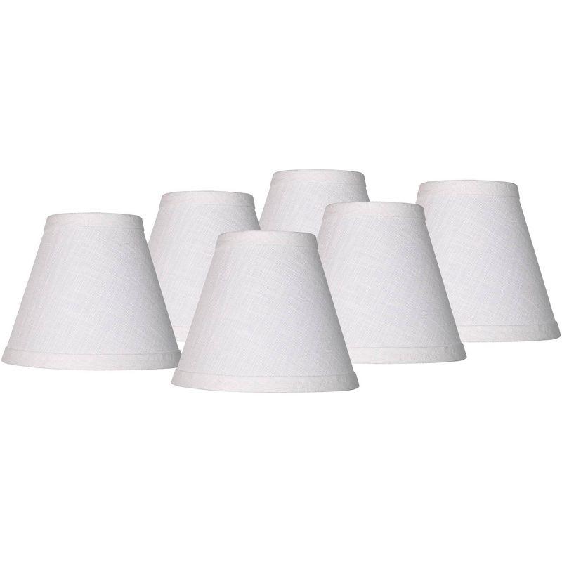 Set of 6 White Linen Empire Lamp Shades