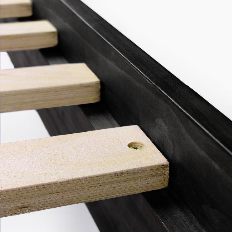eLuxury Wooden Platform Bed Frame, California King, Black