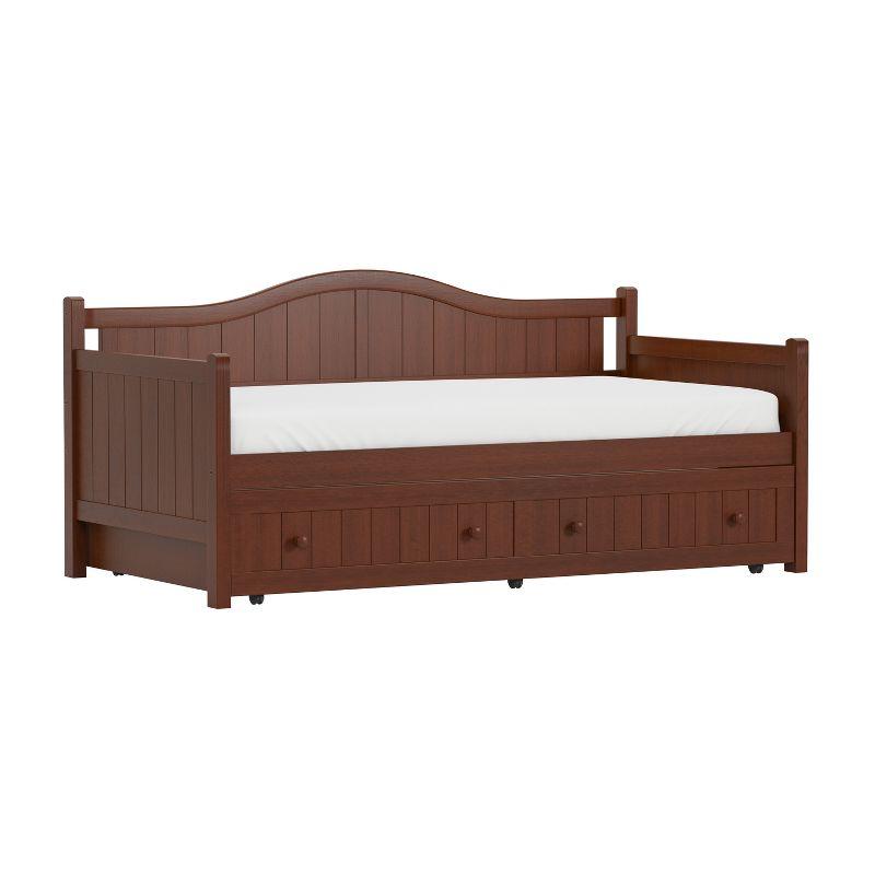 Cherry Twin Farmhouse Daybed with Trundle and Storage Drawer