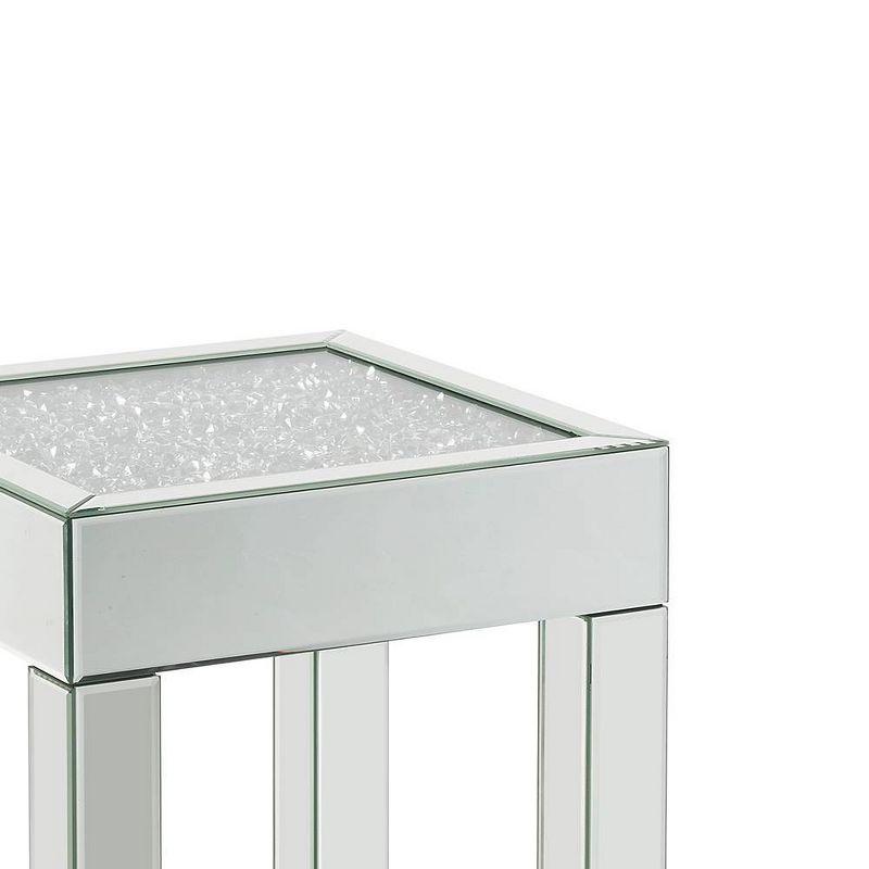 Luxe Reflections 50" Mirrored & Wood Console Table with Faux Diamonds