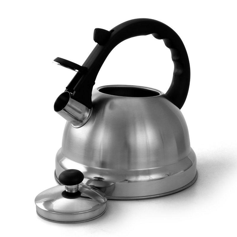 Silver Stainless Steel 2.2 Qt Whistling Tea Kettle