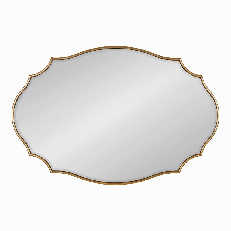24" x 36" Leanna Scalloped Oval Decorative Wall Mirror Gold - Kate & Laurel All Things Decor