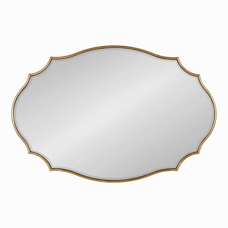 24" x 36" Leanna Scalloped Oval Decorative Wall Mirror - Kate & Laurel All Things Decor