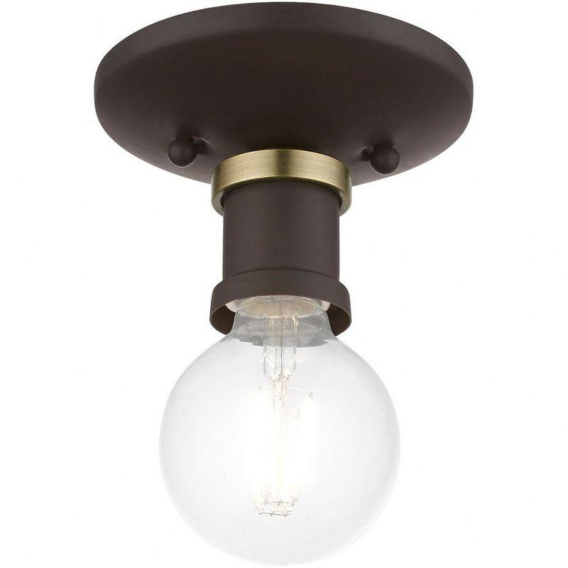 Livex Lighting Lansdale 1 - Light Flush Mount in  Bronze/Antique Brass