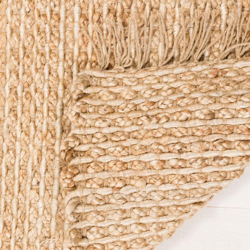 Natural Hand-Woven Jute Area Rug with Fringe, 2'6" x 4'