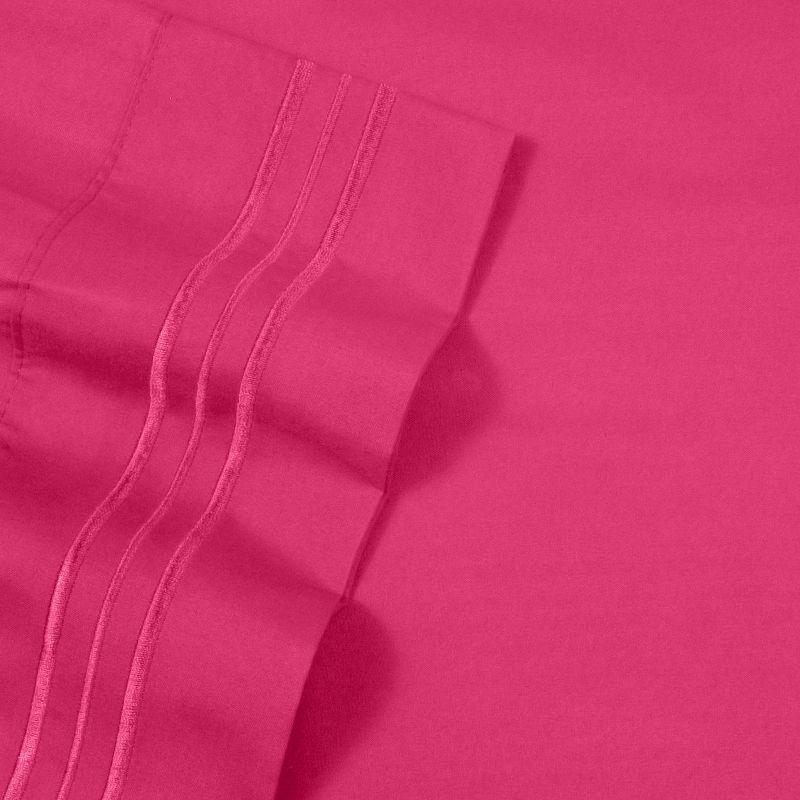 4 Piece Sheet Set, Ultra Soft 1800 Series Collection - King, Fuchsia