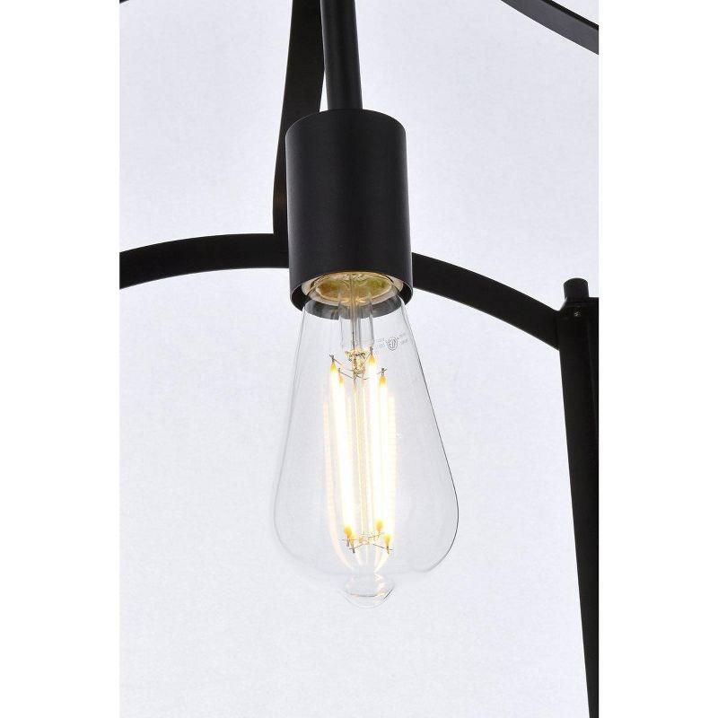 Elegant Lighting Janet 1 light flush mount in black