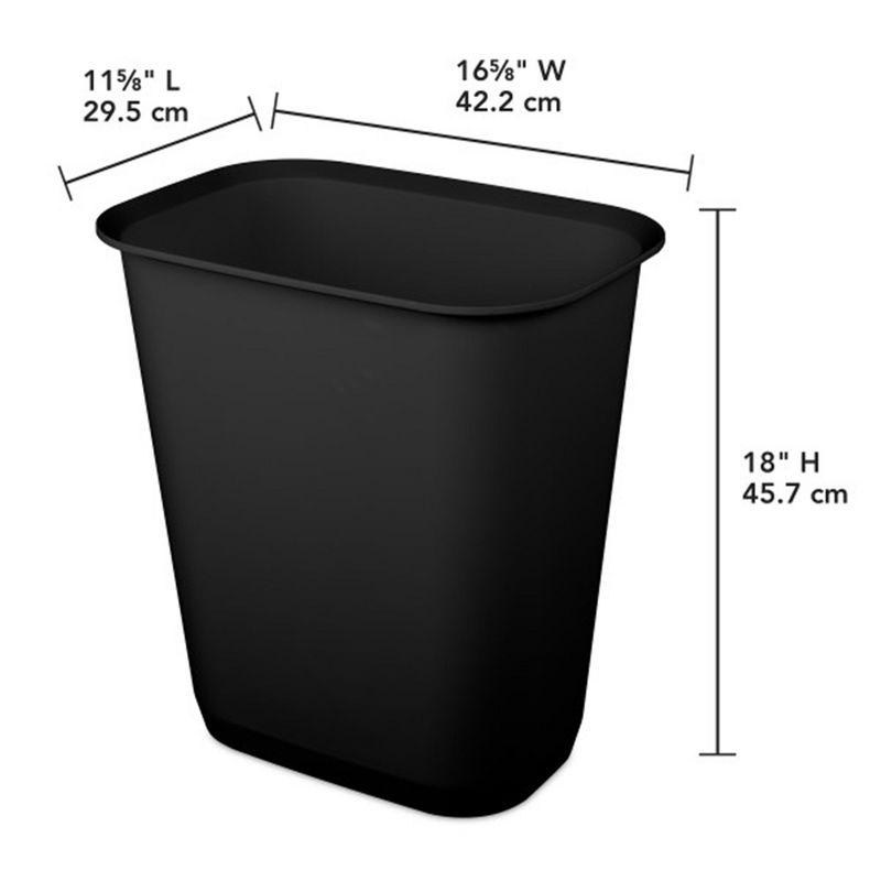 Sterilite Rectangular Wastebasket Open Top Trash Bin, 6 Pack