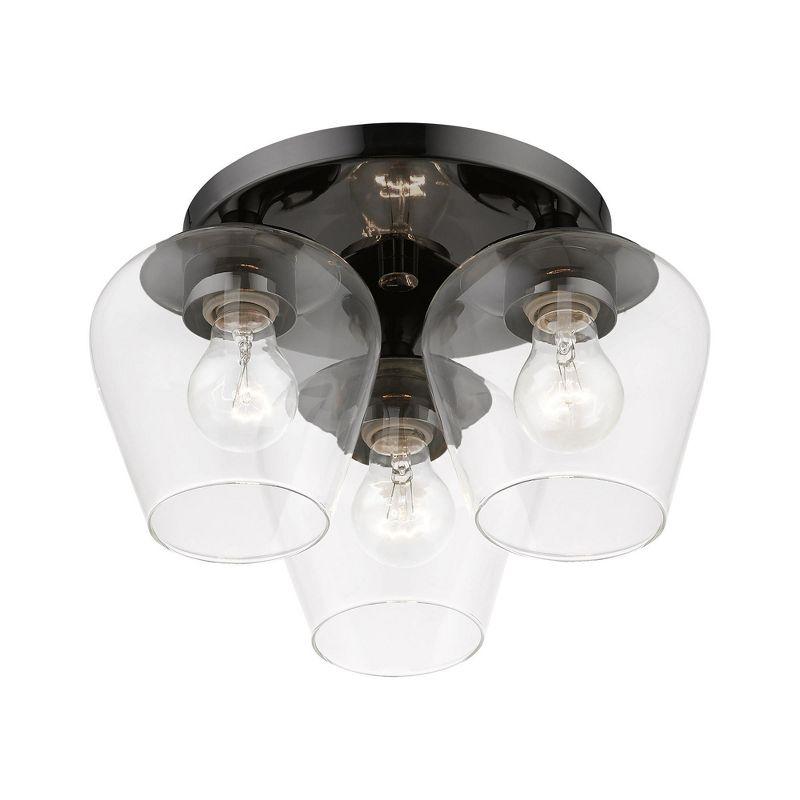 Livex Lighting Willow 3 - Light Flush Mount in  Black Chrome