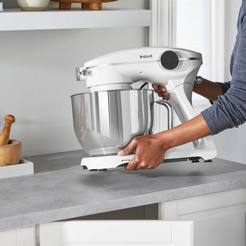 Instant 7.4qt 10 Speed Stand Mixer Pro - Pearl White: Aluminum & Stainless Steel, 600W, Dishwasher-Safe Parts