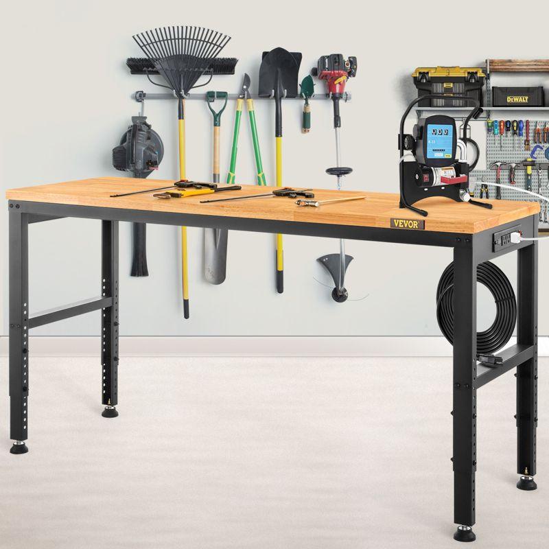 VEVOR 48'' W Wood Top Height-Adjustable Workbench
