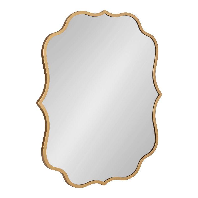 Elegant Gold Scalloped Rectangular Vanity Wall Mirror