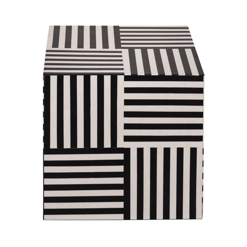 TOV Furniture Cube Black and White Side Table