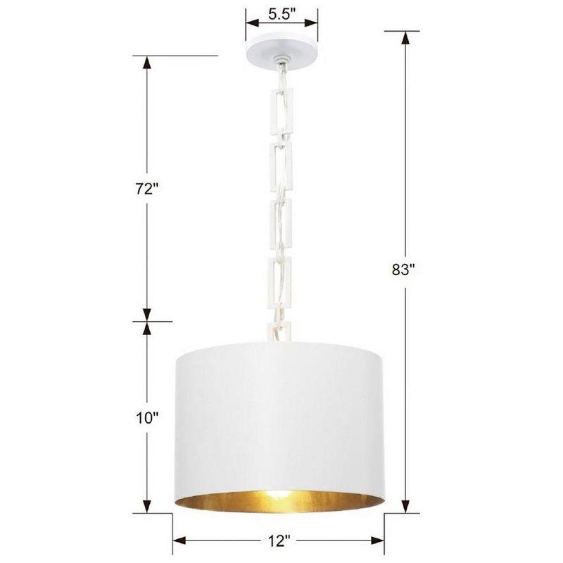 Crystorama Lighting Alston 1 - Light Chandelier in  Matte White/Antique Gold
