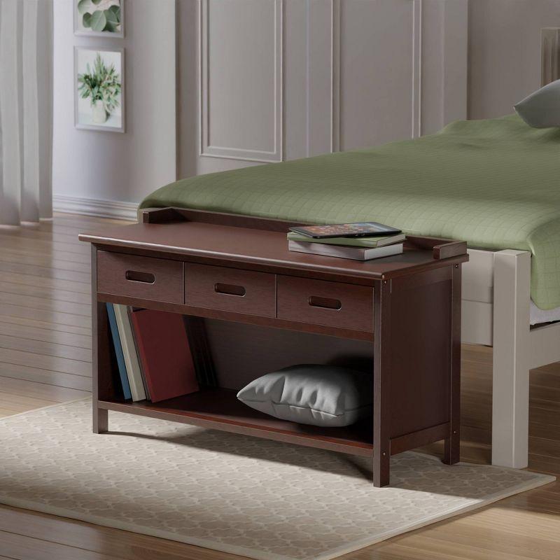 Adriana Entryway Storage Bench Walnut - Winsome: Wood Composite, Non-Upholstered, 2-Seater, Spot Clean