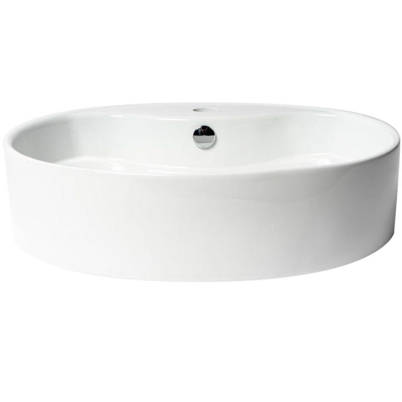 Alfi Brand 18.13'' White No Oval Bathroom Sink with Overflow